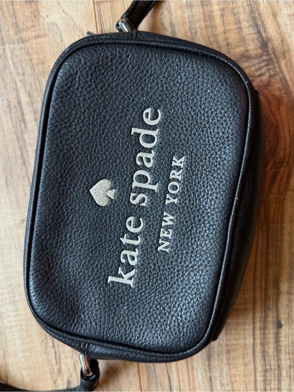 kate spade Black Crossbody Bag with Silver Logo